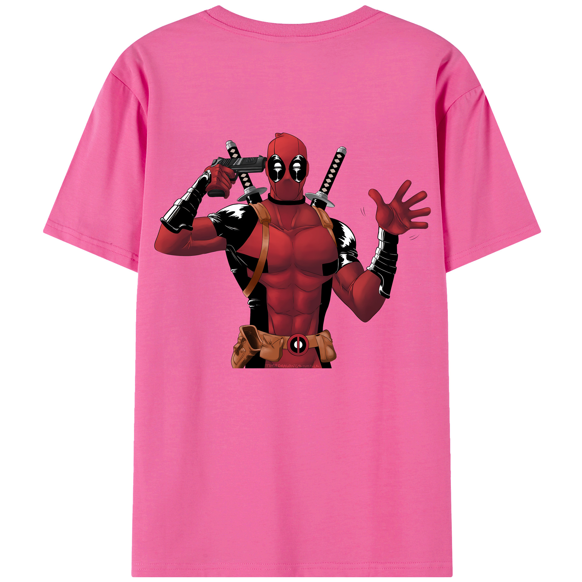（画像用） Deadpool デッドプール レディース半袖Tシャツ(バックプリント)